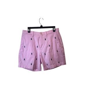 Polo Ralph Lauren NWT Classic Fit 6" Pink Allover Pony Shorts Sz 32 Men's